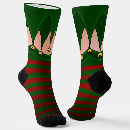 Funny Christmas Socks Festive Holiday Elf Socks ソックス (傾斜あり)