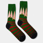 Funny Christmas Socks Festive Holiday Elf Socks ソックス (右)