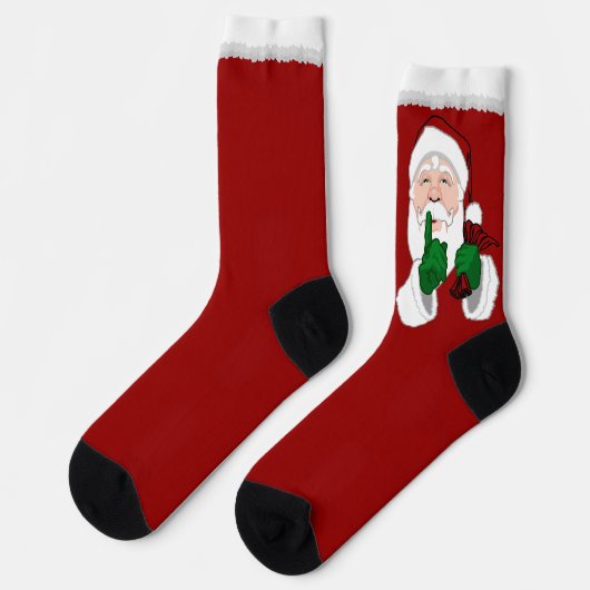 Funny Christmas Socks Festive Santa Socks Custom ソックス (左)