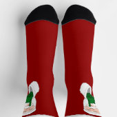 Funny Christmas Socks Festive Santa Socks Custom ソックス (上部)