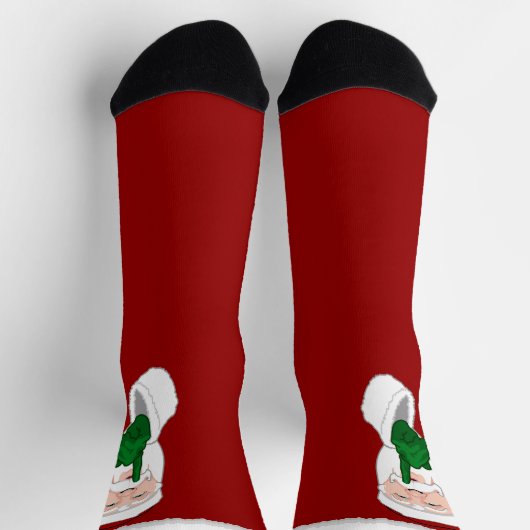 Funny Christmas Socks Festive Santa Socks Custom ソックス (上部)