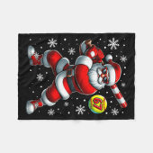 Funny Christmas Softball Cool Santa Claus 6 7 Meme フリースブランケット (正面(横))