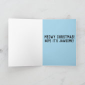 FUNNY CHRISTMAS SPACE CAT & SHARK GREETING CARD サンキューカード (内部)