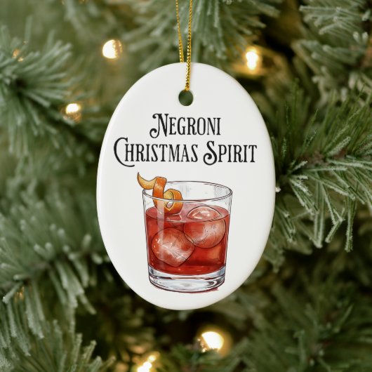 Funny Christmas Spirit Negroni Holiday Cocktail  セラミックオーナメント (ツリー)