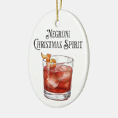 Funny Christmas Spirit Negroni Holiday Cocktail  セラミックオーナメント (左)