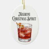 Funny Christmas Spirit Negroni Holiday Cocktail  セラミックオーナメント (裏面)