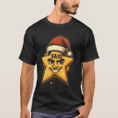 Funny Christmas Star with Santa Hat – Personalized Tシャツ (正面)