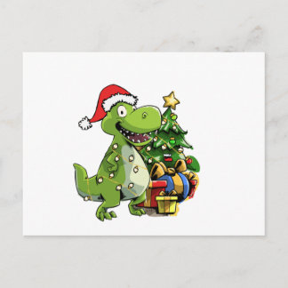 Funny Christmas T Rex, Xmas Dinosaur ポストカード