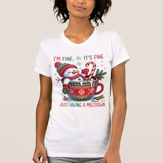Funny Christmas T-Shirt – “I'm Fine, It's Fine Tシャツ (正面)