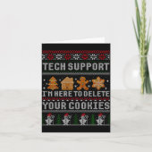 Funny Christmas Tech Suprt Computer  カード (正面)