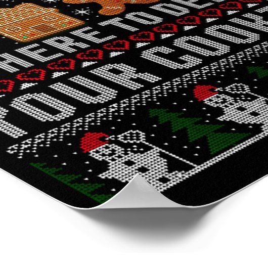 Funny Christmas Tech Suprt Computer  ポスター (角)