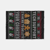 Funny Christmas Tech Suprt Computer T Shirt フリースブランケット (正面(横))