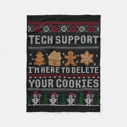 Funny Christmas Tech Suprt Computer T Shirt フリースブランケット (正面)