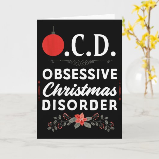 Funny Christmas Tees &amp; Tm. Obsessive Christmas カード (黄色い花)