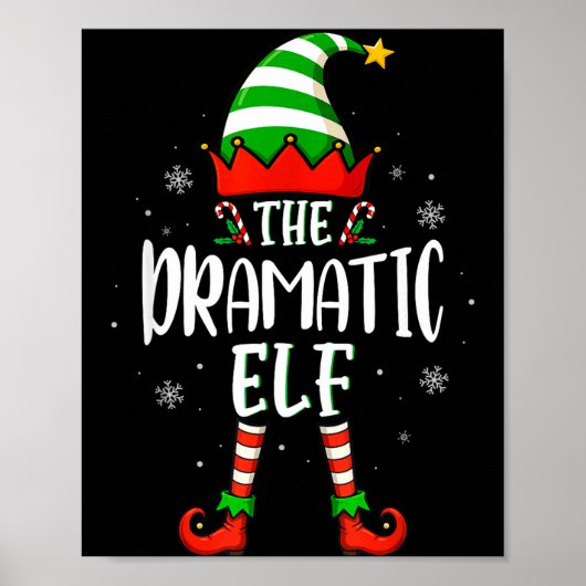 Funny Christmas The Dramatic Elf Family Matching X ポスター (正面)