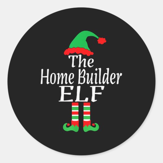 Funny Christmas The Home Builder Elf Developer Arc ラウンドシール (正面)