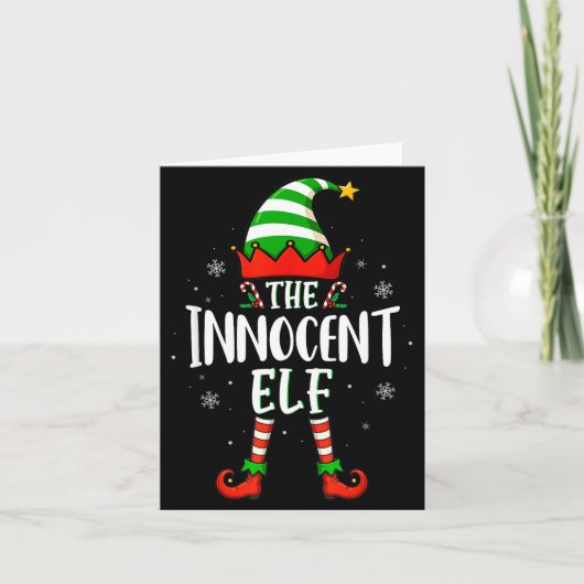 Funny Christmas The Innocent Elf Family Matching X カード (正面)