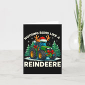 Funny Christmas Tractor Nothing Runs Like A Reinde カード (正面)