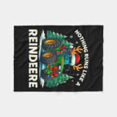 Funny Christmas Tractor Nothing Runs Like A Reinde フリースブランケット (正面(横))