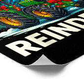 Funny Christmas Tractor Nothing Runs Like A Reinde ポスター (角)