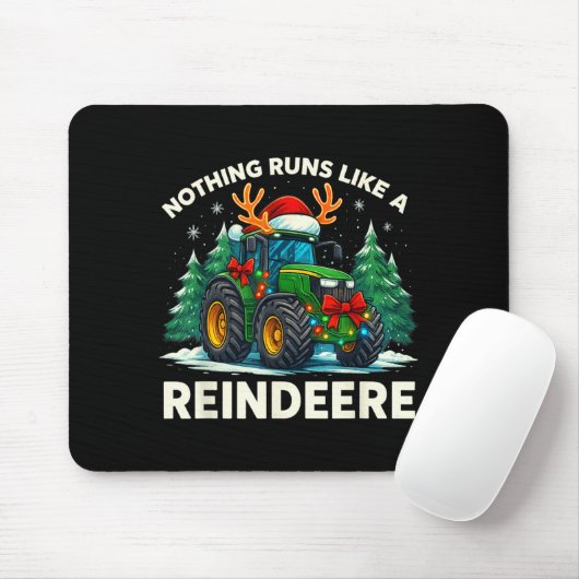 Funny Christmas Tractor Nothing Runs Like A Reinde マウスパッド (マウス)