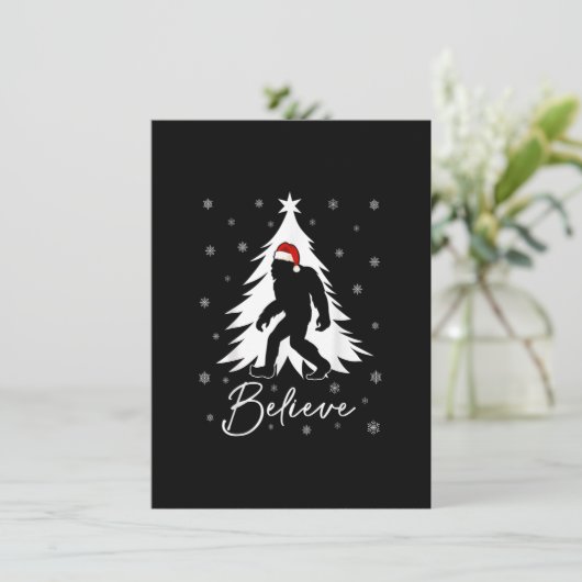 Funny Christmas Tshirt, Bigfoot Christmas Tee, Chr 招待状 (スタンド正面)