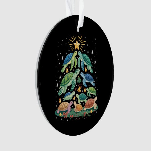 Funny Christmas Turtle Gift Turtle Christmas Tree オーナメント (正面)