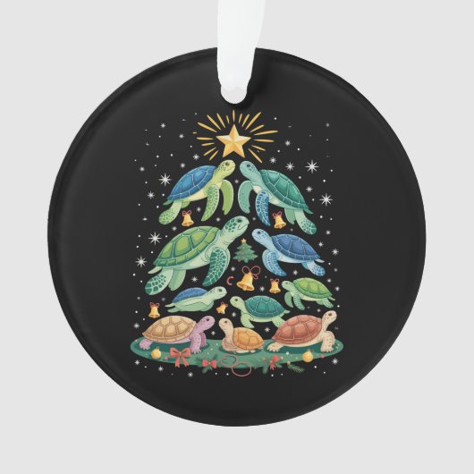Funny Christmas Turtle Gift Turtle Christmas Tree オーナメント (正面)