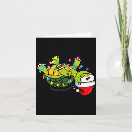 Funny Christmas Turtle It's Fine I'm Fine Everythi カード (正面)