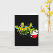 Funny Christmas Turtle It's Fine I'm Fine Everythi カード (黄色い花)