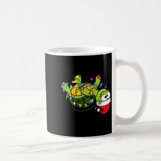 Funny Christmas Turtle It's Fine I'm Fine Everythi コーヒーマグカップ (右)