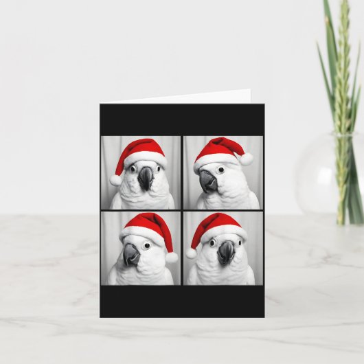 Funny Christmas Umbrella Atoo Santa Photo Booth Pa カード (正面)