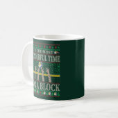 FUNNY CHRISTMAS VOLLEYBALL QUOTES UGLY SWEATER コーヒーマグカップ (正面左)