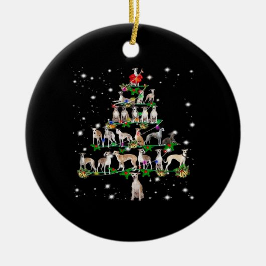 Funny Christmas Whippet Dog Lovers Gift Essential セラミックオーナメント (正面)