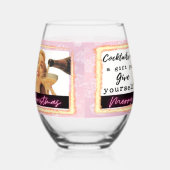Funny Christmas Wine Glass Retro Best Friend Gift ステムなしワイングラス (左)