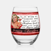 Funny Christmas Wine Glass Retro Best Friend Liqou ステムなしワイングラス (裏面)