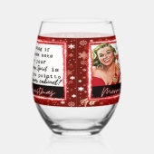 Funny Christmas Wine Glass Retro Best Friend Liqou ステムなしワイングラス (左)