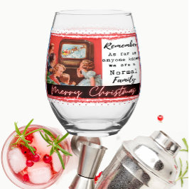 Funny Christmas Wine Glass Retro Best Friend Norma ステムなしワイングラス