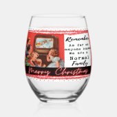 Funny Christmas Wine Glass Retro Best Friend Norma ステムなしワイングラス (裏面)