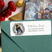 Funny Christmas Wreath Return Address ラベル
