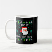 Funny Christmas Xmas Inappropriate Santa I Do It F コーヒーマグカップ (左)