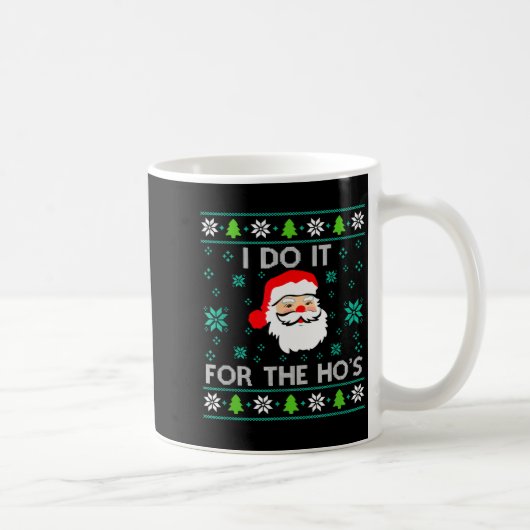 Funny Christmas Xmas Inappropriate Santa I Do It F コーヒーマグカップ (右)