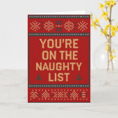Funny Christmas You’re on the Naughty List  Card カード (黄色い花)