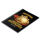 Funny Chubby Cat  “I Require Sustenance" Cute ノートブック (左側)