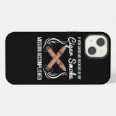 Funny Cigar Smoker Design iPhoneケース (裏面横)