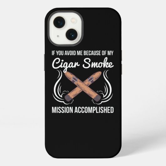 Funny Cigar Smoker Design iPhoneケース (裏面)