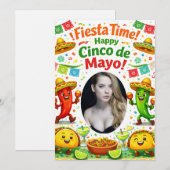 Funny Cinco de Mayo 2026 Fiesta Time Taco Party  招待状 (正面/裏面)