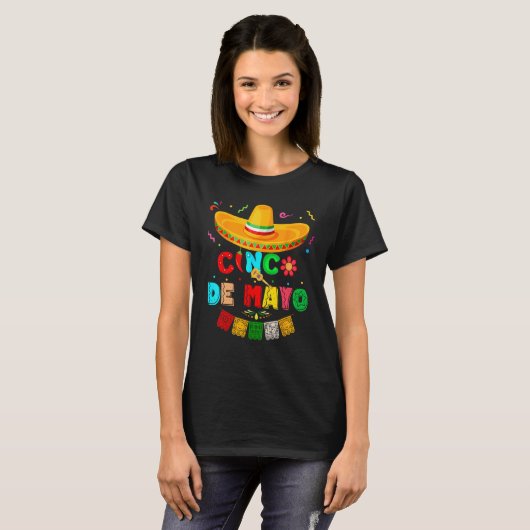 Funny Cinco De Mayo Mexican Guitar Cactus for Men  Tシャツ (正面フル)