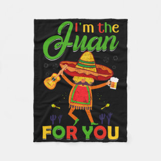 Funny Cinco De Mayo Vintage Mexican I'm The Juan  フリースブランケット