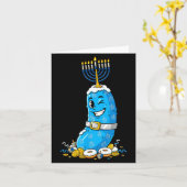 Funny Ckle Dreidel Menorah Hanukkah Kids Womens Me カード (黄色い花)